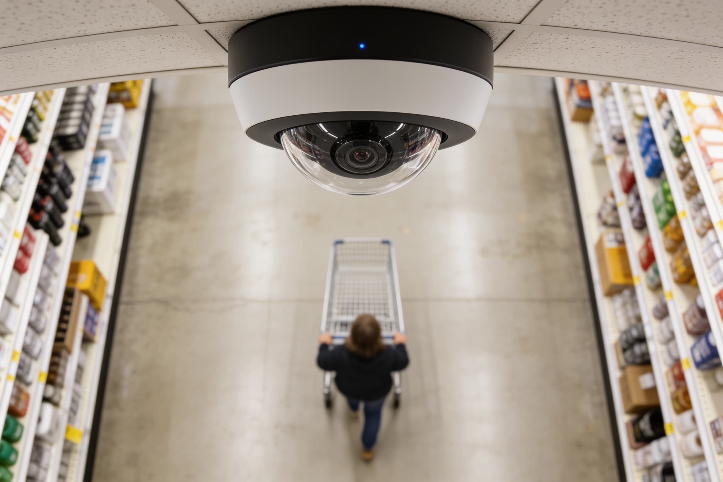 Fisheye camera over a retail sales floor